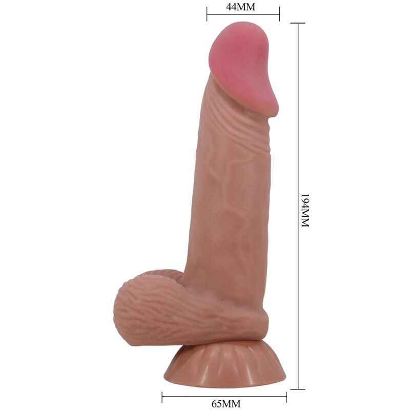 PRETTY LOVE - SLIDING SKIN SERIES DILDO REALÍSTICO CON VENTOSA PIEL DESLIZANTE MORENO 19.4 CM - Imagen 6