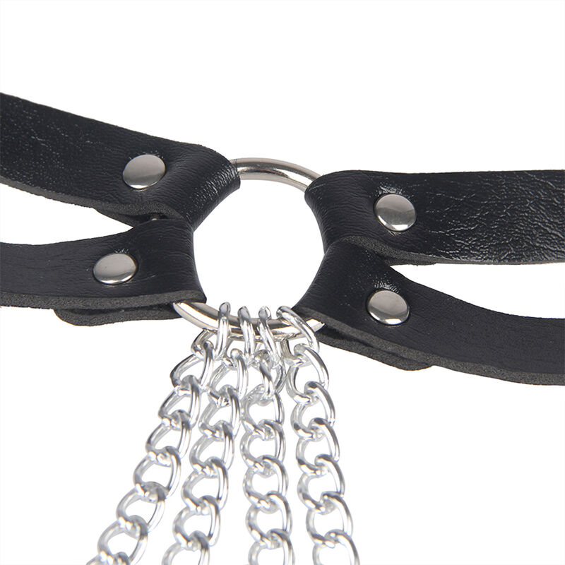 SUBBLIME - CINTURON DE CADENAS ANILLAS CUERO NEGRO TALLA ÚNICA - Imagen 10
