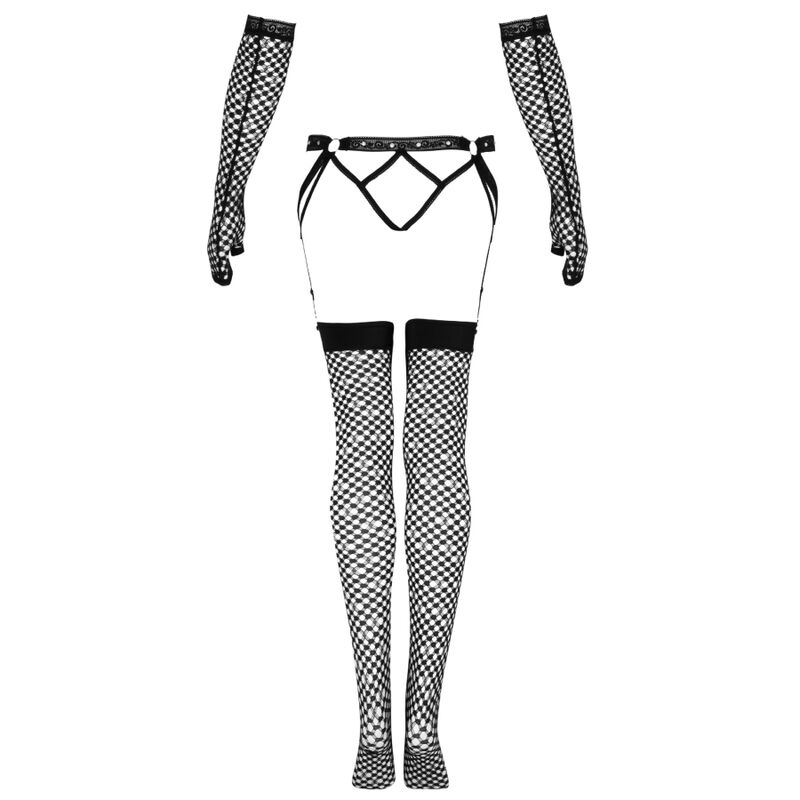 LIVCO CORSETTI FASHION - NEMALIA SET LIGUERO + MEDIAS + GUANTES NEGRO S/M - Imagen 2