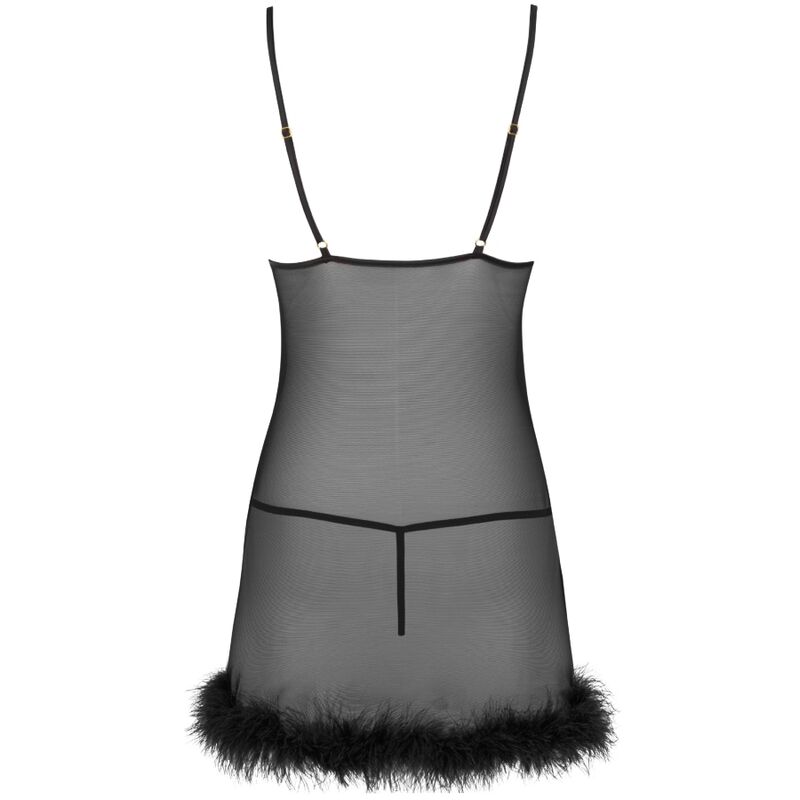 LIVCO CORSETTI FASHION - ZERUNAM SET BABYDOLL + TANGA NEGRO S/M - Imagen 2
