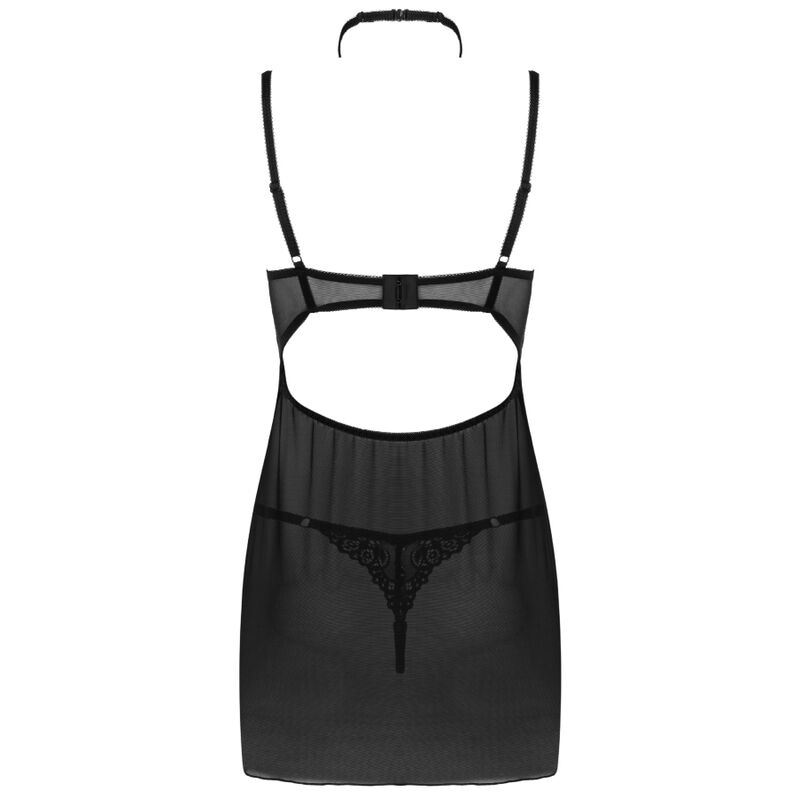 LIVCO CORSETTI FASHION - BINELLA SET BABYDOLL + TANGA NEGRO S/M - Imagen 4