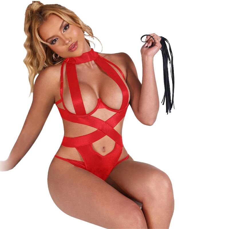 SUBBLIME - BODY HALTER SEXY CON ARNÉS ROJO L/XL - Imagen 2