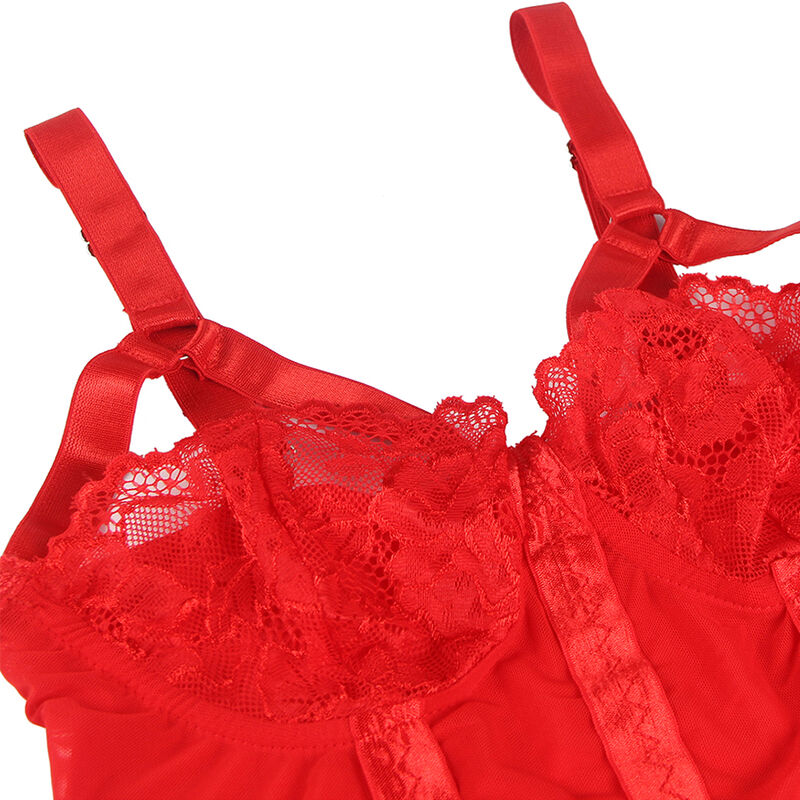 SUBBLIME - TEDDY CON LIGUERO DETALLE TIRAS PECHO ROJO S/M - Imagen 13