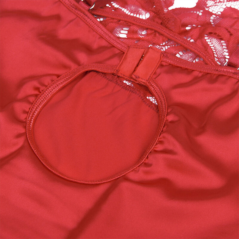SUBBLIME - BABYDOLL SATINADO CON ENCAJE ROJO S/M - Imagen 8