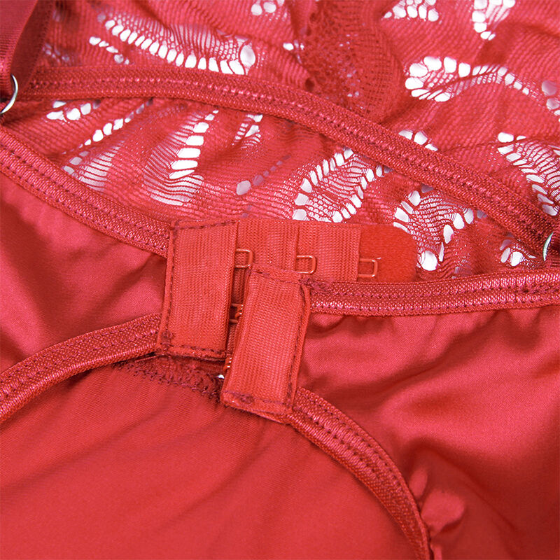 SUBBLIME - BABYDOLL SATINADO CON ENCAJE ROJO S/M - Imagen 7