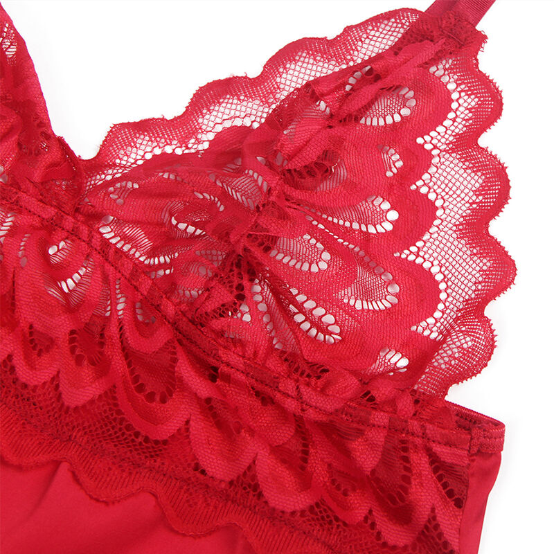 SUBBLIME - BABYDOLL SATINADO CON ENCAJE ROJO S/M - Imagen 11