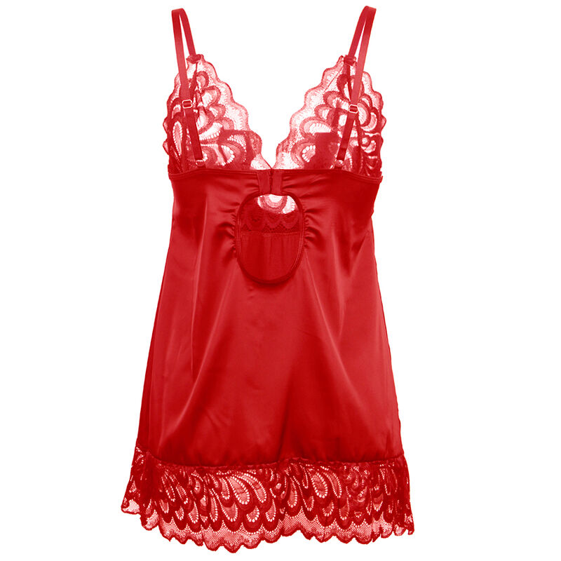 SUBBLIME - BABYDOLL SATINADO CON ENCAJE ROJO S/M - Imagen 13