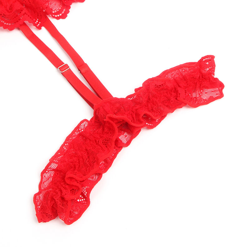 SUBBLIME - TEDDY CON LIGA DETALLE ENCAJE Y TIRAS ROJO S/M - Imagen 11