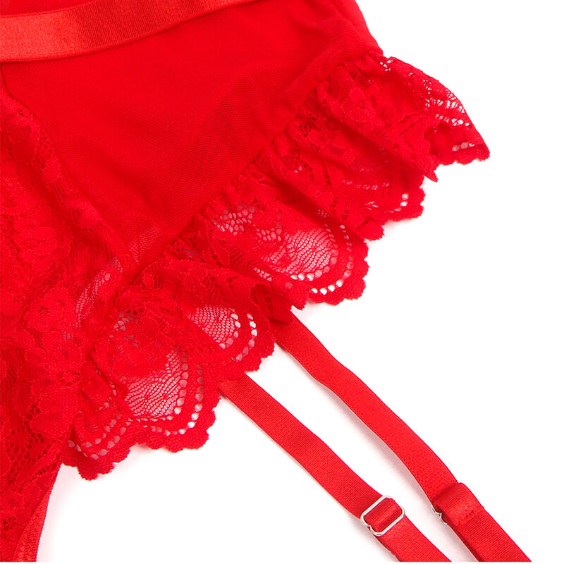 SUBBLIME - TEDDY CON LIGA DETALLE ENCAJE Y TIRAS ROJO S/M - Imagen 9
