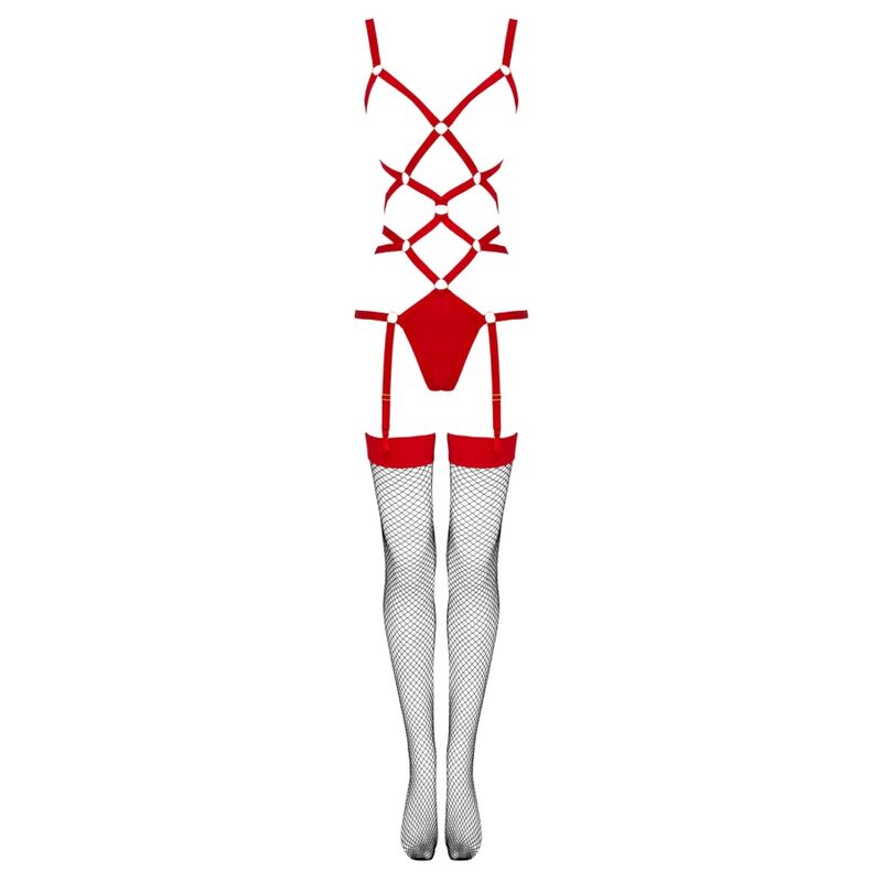 LIVCO CORSETTI FASHION - THIARA LC 20213 SET BODY + MEDIAS ROJA L/XL - Imagen 6