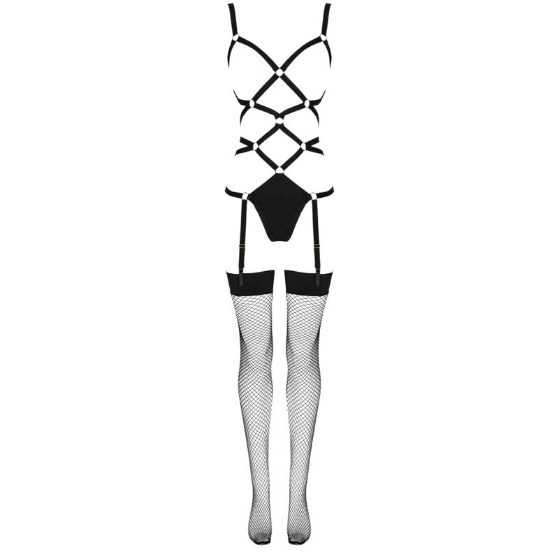 LIVCO CORSETTI FASHION - THIARA LC 20213 SET BODY + MEDIAS NEGRO L/XL - Imagen 6