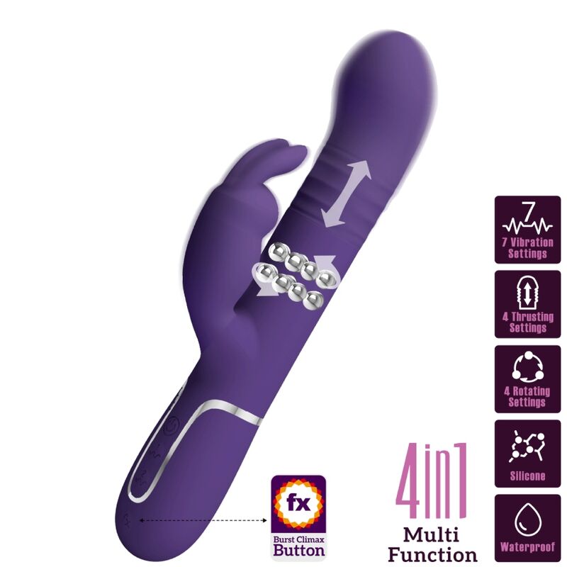 PRETTY LOVE - COALE VIBRADOR RABBIT 4 EN 1 MORADO - Imagen 10
