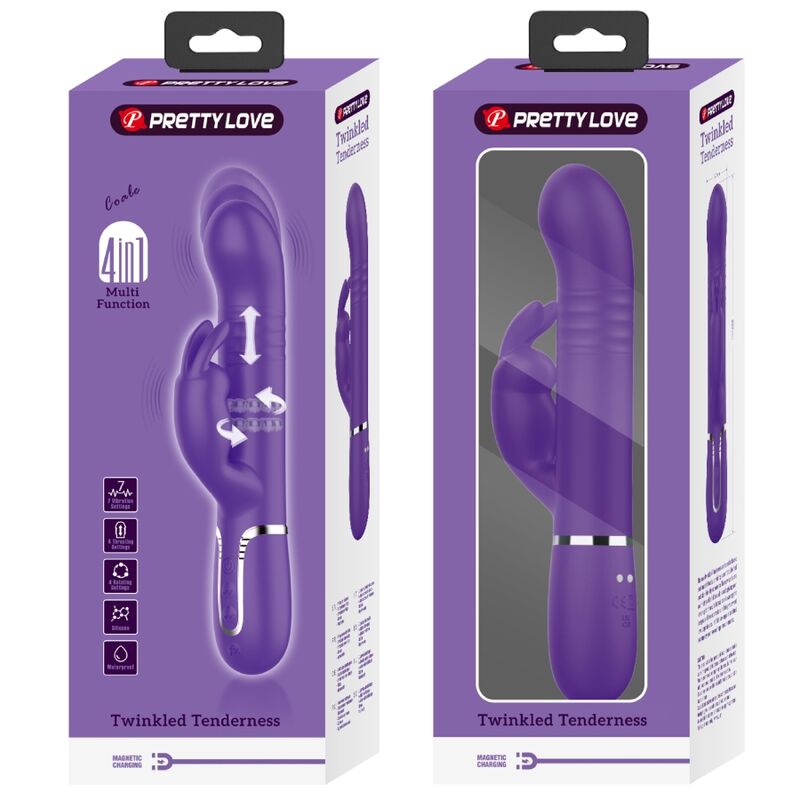 PRETTY LOVE - COALE VIBRADOR RABBIT 4 EN 1 MORADO - Imagen 9