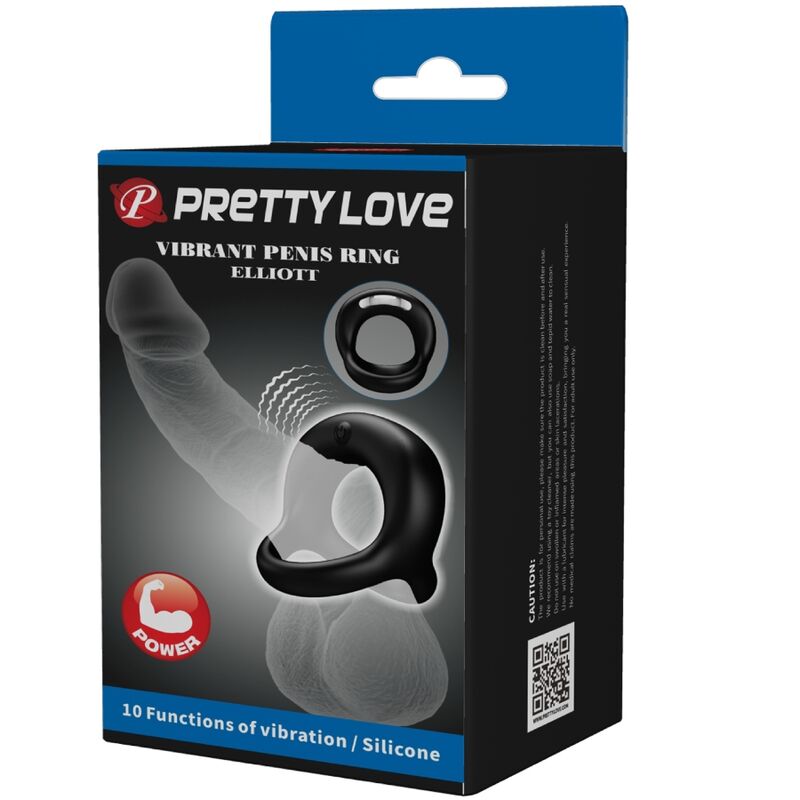 PRETTY LOVE - ELLIOTT ANILLO VIBRADOR NEGRO - Imagen 7