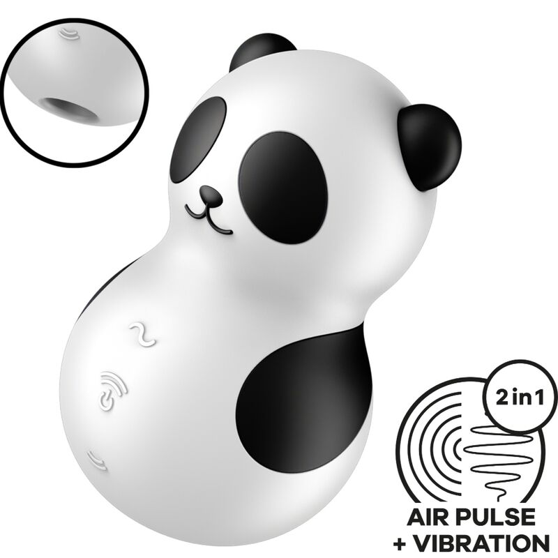 SATISFYER - POCKET PANDA ESTIMULADOR & VIBRADOR BLANCO Y NEGRO - Imagen 7