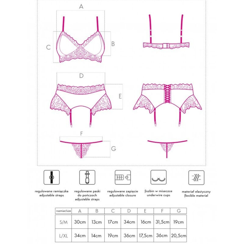 LIVCO CORSETTI FASHION - NAHIR LC 20214 SUJETADOR + PANTY + LIGUERO S/M - Imagen 3