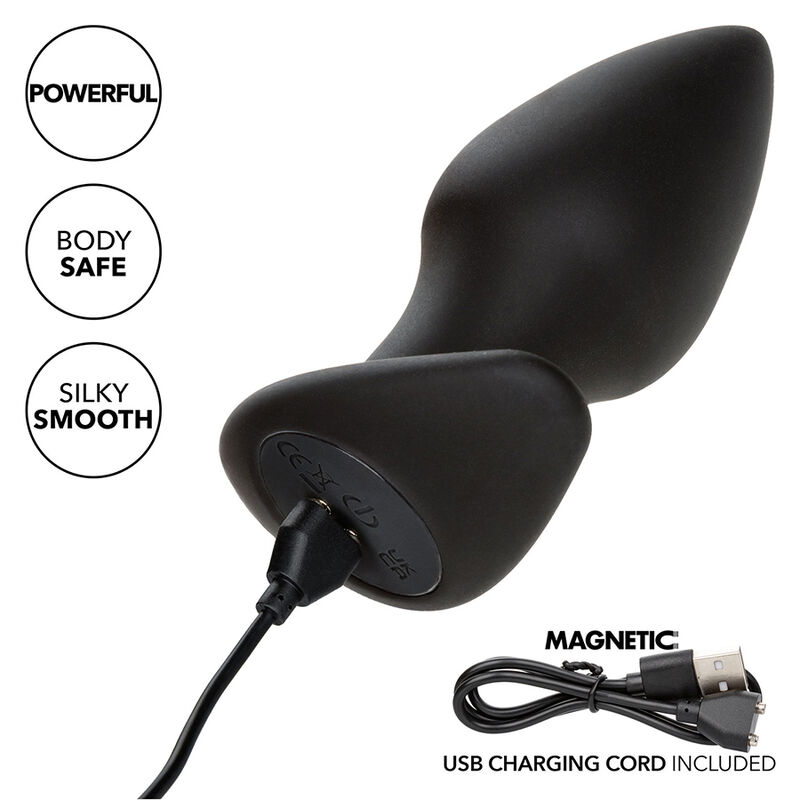CALEXOTICS - ROCK BOTTOM PERFECT PLUG ANAL 10 VIBRACIONES SILICONA NEGRO - Imagen 3