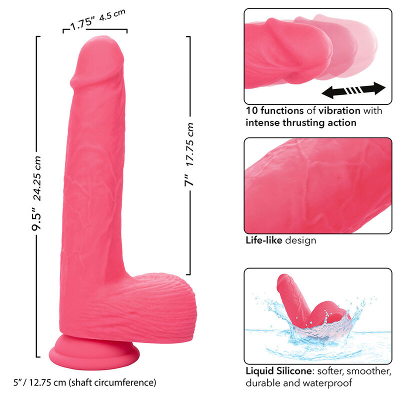 CALEXOTICS - STUDS VIBRADOR REALÍSTICO 10 VIBRACIONES Y ROSA - Imagen 3
