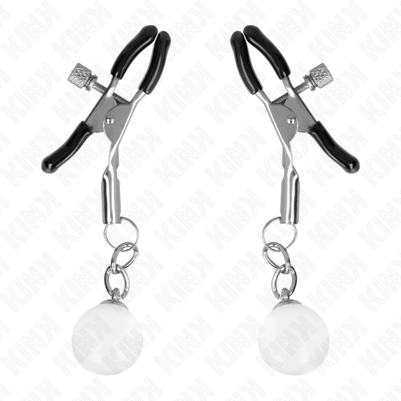 KINK - PINZAS PARA PEZONES PLATEADAS CON COLGANTE DE VIDRIO 6 CM - Imagen 5