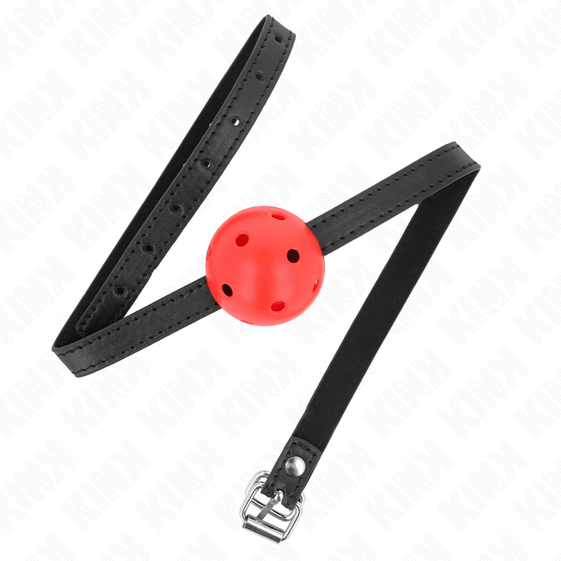 KINK - MORDAZA DE BOLA 4.5 CM TRANSPIRABLE SIMPLICITY ROJO 62 X 1.5 CM - Imagen 2
