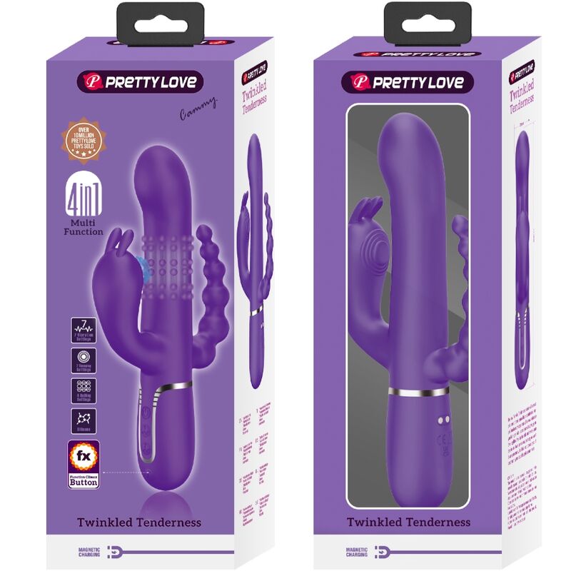 PRETTY LOVE - CAMMY TRIPLE VIBRADOR MULTIFUNCIÓN 4 EN 1 MORADO - Imagen 6