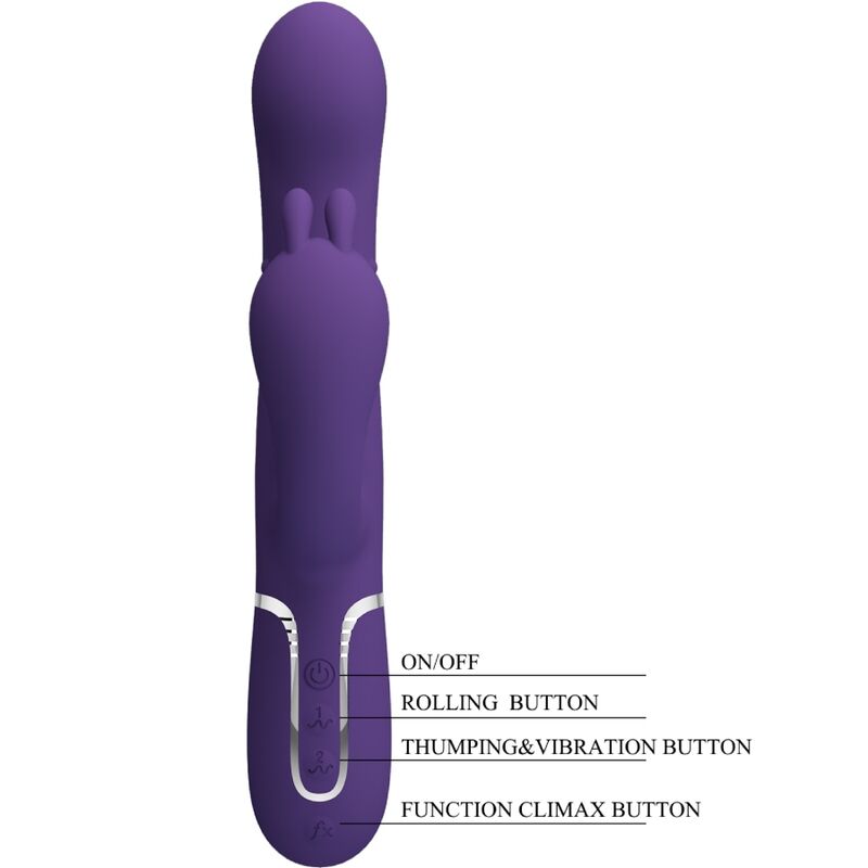 PRETTY LOVE - CAMMY TRIPLE VIBRADOR MULTIFUNCIÓN 4 EN 1 MORADO - Imagen 9