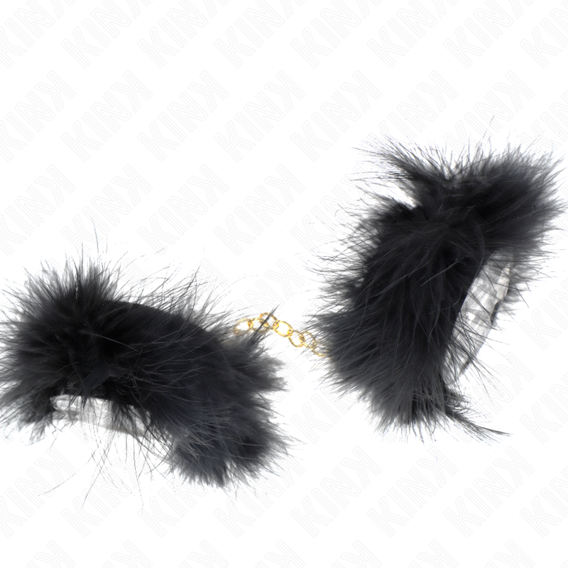 KINK - ESPOSAS DE PLUMAS NEGRO CON CADENA DORADA MODELO 2 - Imagen 2