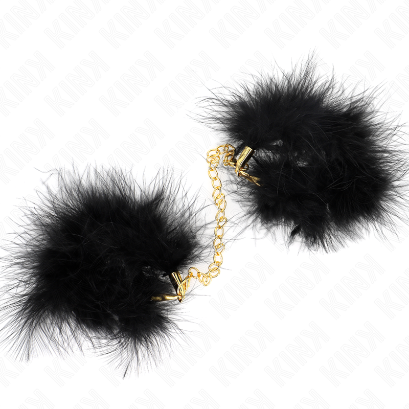 KINK - ESPOSAS DE PLUMAS NEGRO CON CADENA DORADA MODELO 2 - Imagen 3