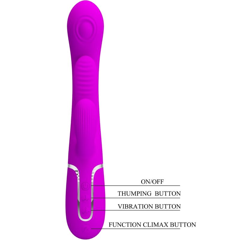 PRETTY LOVE - SHANIA TRIPLE VIBRADOR RABBIT MULTIFUNCIÓN ROSA - Image 4