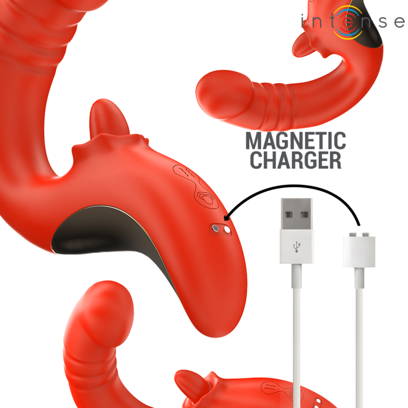INTENSE - PAULINA VIBRADOR & ESTIMULADOR EN FORMA DE U ROJO - Imagen 7