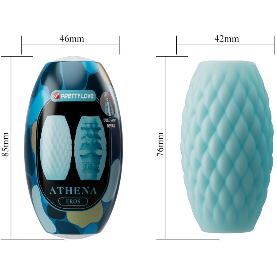 PRETTY LOVE - ATHENA EROS MASTURBADOR MASCULINO SILICONA CELESTE - Imagen 6