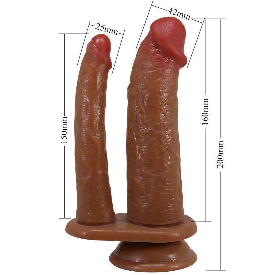 PRETTY LOVE - GORAN DOBLE DILDO REALÍSTICO NATURAL MULATO - Imagen 3