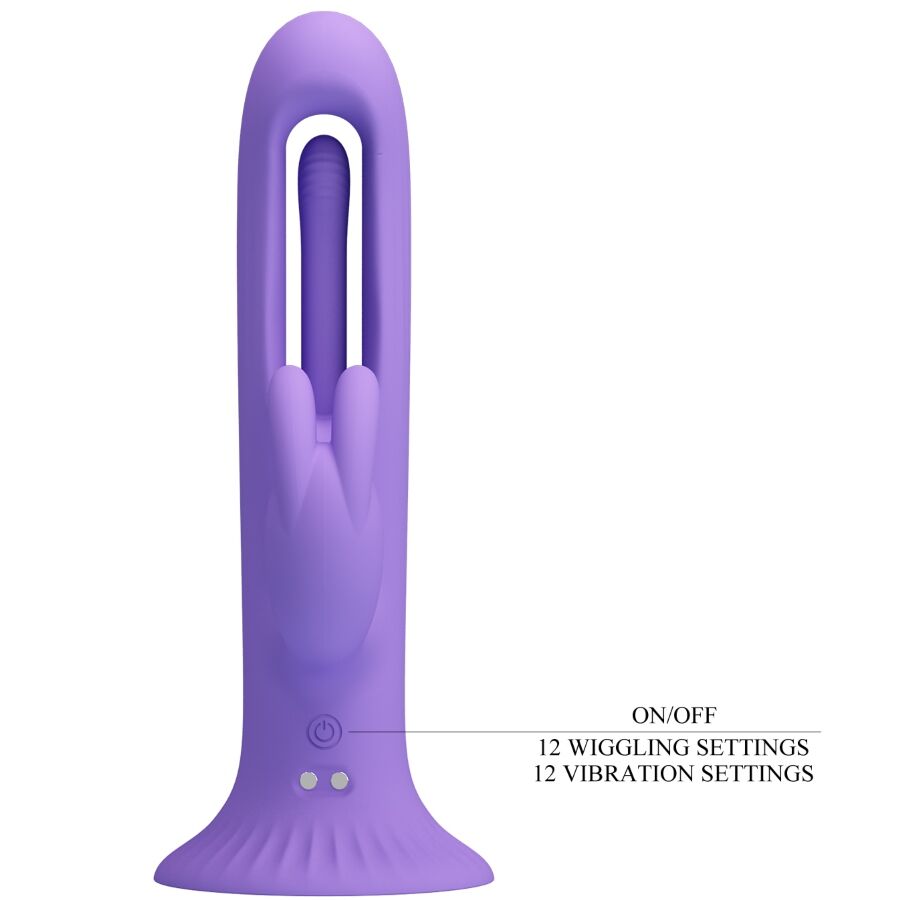 PRETTY LOVE - KILLMOULIS VIBRADOR RABBIT 12 MODOS DE VIBRACIÓN MORADO - Imagen 3