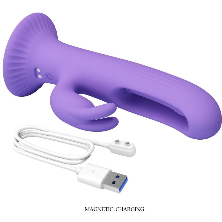 PRETTY LOVE - KILLMOULIS VIBRADOR RABBIT 12 MODOS DE VIBRACIÓN MORADO - Imagen 6