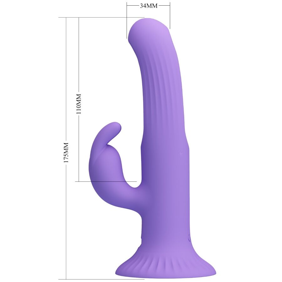 PRETTY LOVE - KILLMOULIS VIBRADOR RABBIT 12 MODOS DE VIBRACIÓN MORADO - Imagen 7