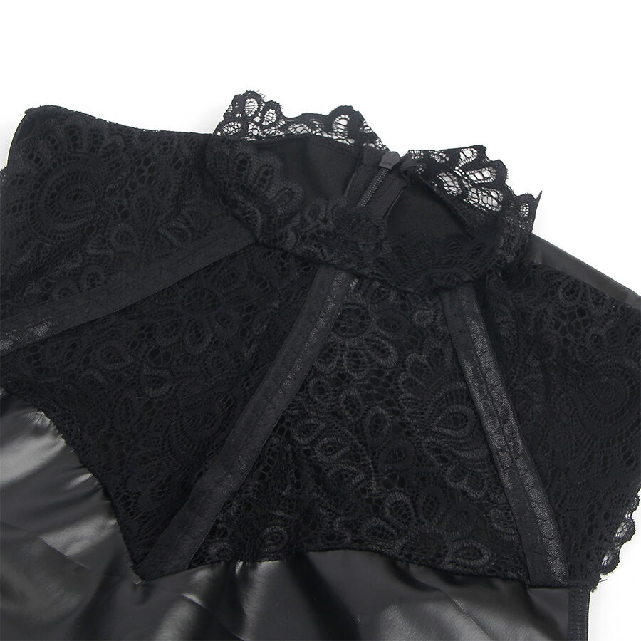 SUBBLIME - 957544 VESTIDO DE CUERO CON CUELLO DE ENCAJE NEGRO S/M - Imagen 8