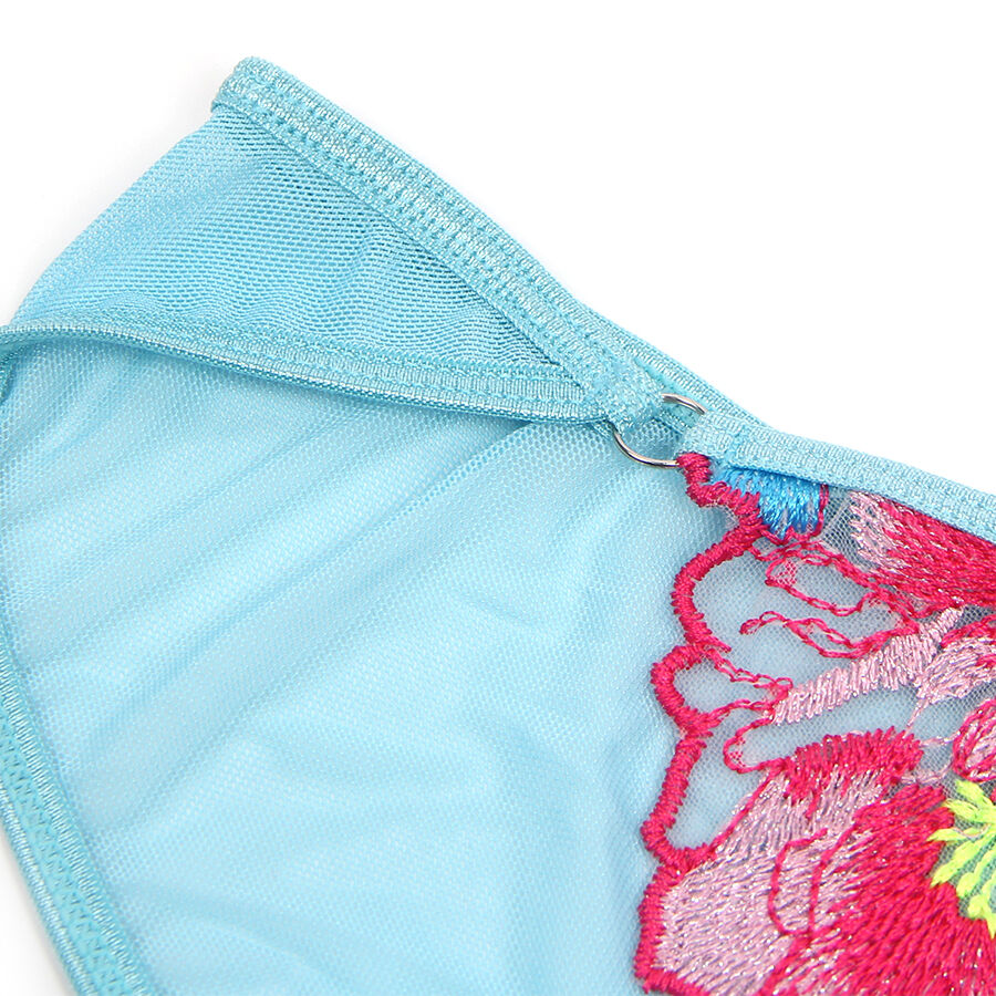 SUBBLIME - 957650 CONJUNTO SUJETADOR Y LIGUERO CON BORDADOS DE FLORES ROSAS L/XL - Imagen 6