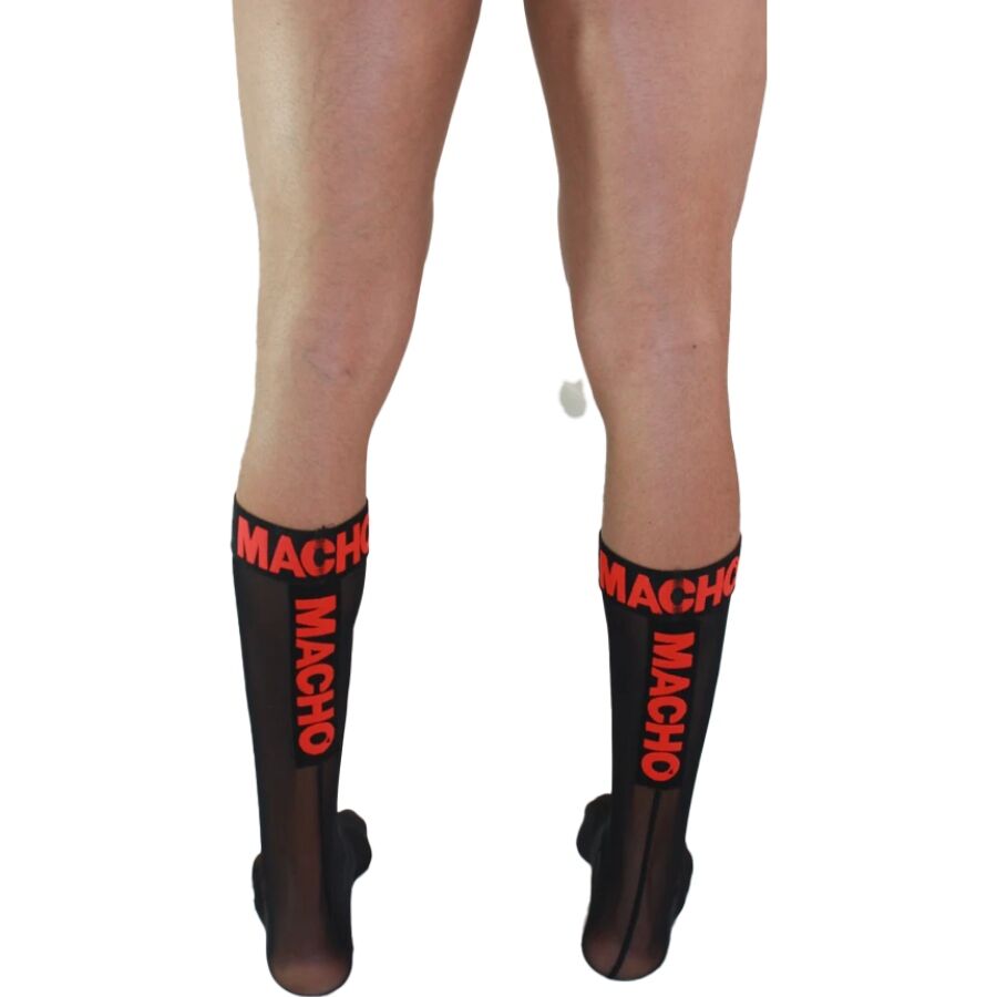 MACHO - CALCETINES FINOS NEGRO/ROJO TALLA ÚNICA - Imagen 2