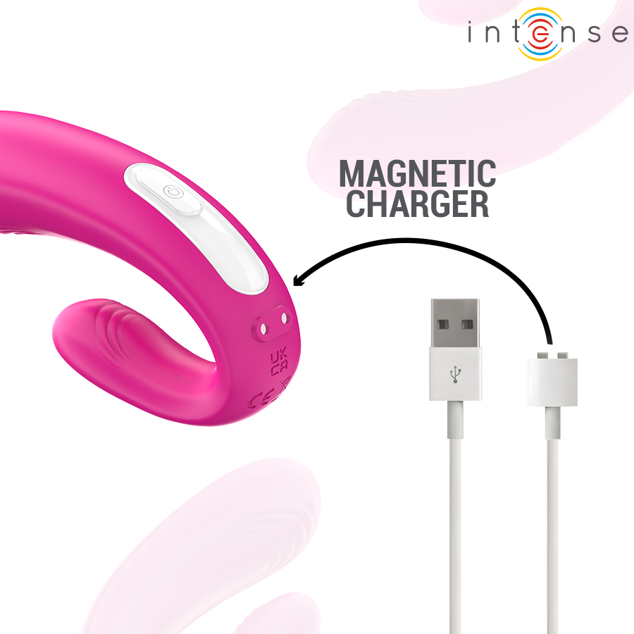 INTENSE - JANET ESTIMULADOR Y VIBRADOR DUAL EN FORMA DE U CON CONTROL REMOTO ROSA - Imagen 8