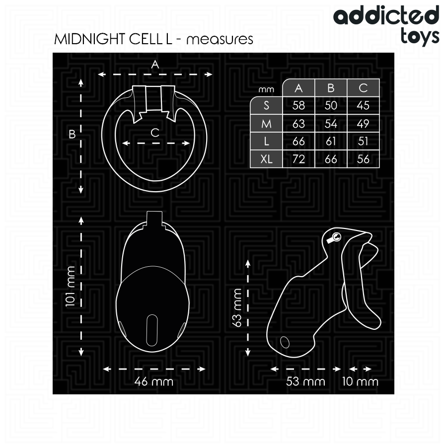 ADDICTED TOYS LOCKED - MINDNIGHT CELL JAULA PARA PENE TALLA L - Imagen 2