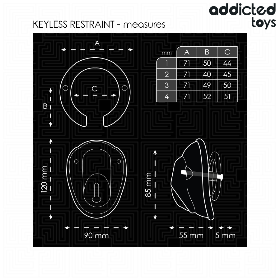 ADDICTED TOYS LOCKED - KEYLESS RESTRAINT JAULA PARA PENE 11,5 CM - Imagen 6