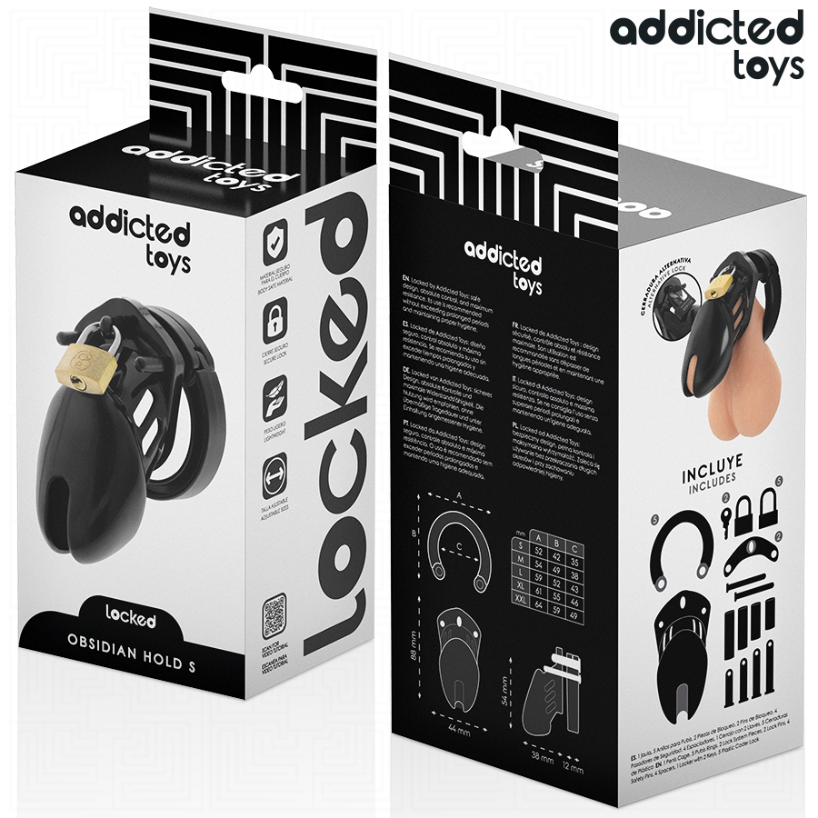 ADDICTED TOYS LOCKED - OBSIDIAN HOLD JAULA PARA PENE TALLA S - Imagen 5