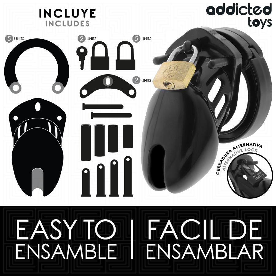 ADDICTED TOYS LOCKED - OBSIDIAN HOLD JAULA PARA PENE TALLA S - Imagen 6