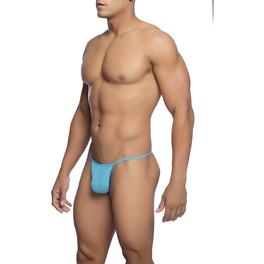 MOB - TANGA TRANSPARENTE CON FORMA DE T AQUA TALLA S/M - Imagen 4