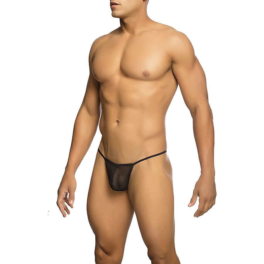 MOB - TANGA TRANSPARENTE CON FORMA DE T NEGRO TALLA S/M - Imagen 5
