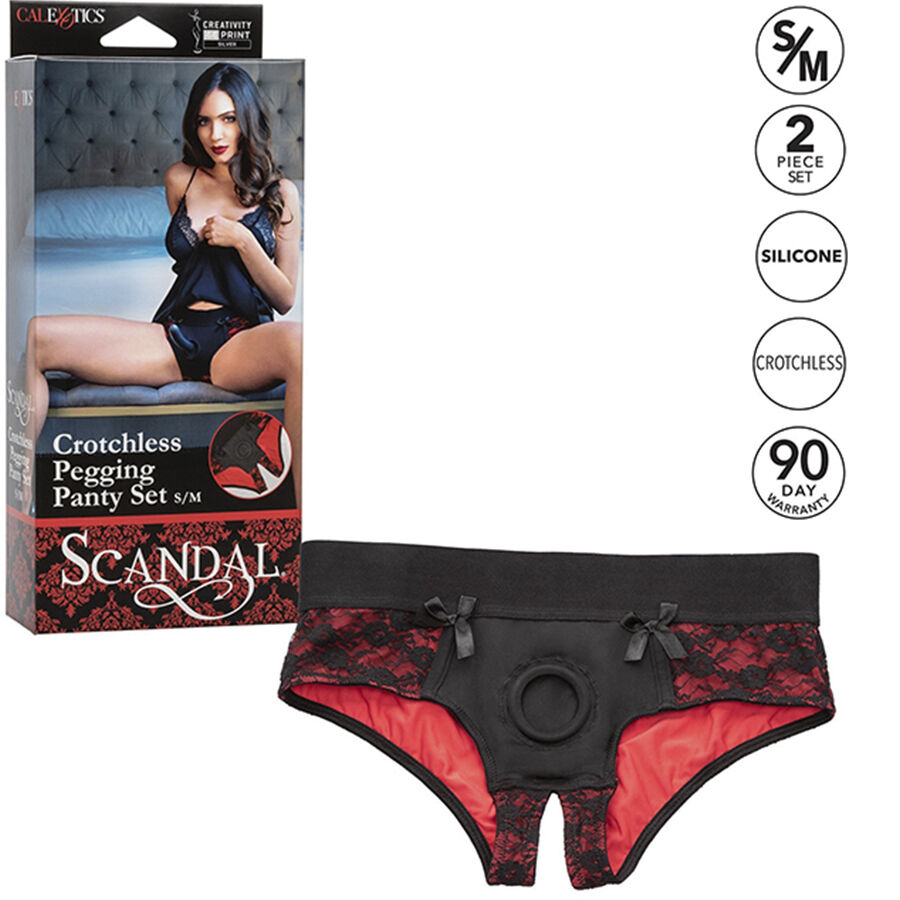 CALEXOTICS - SCANDAL SET DE BRAGUITAS SIN ENTREPIERNAS CON DILDO TALLA S/M - Imagen 3