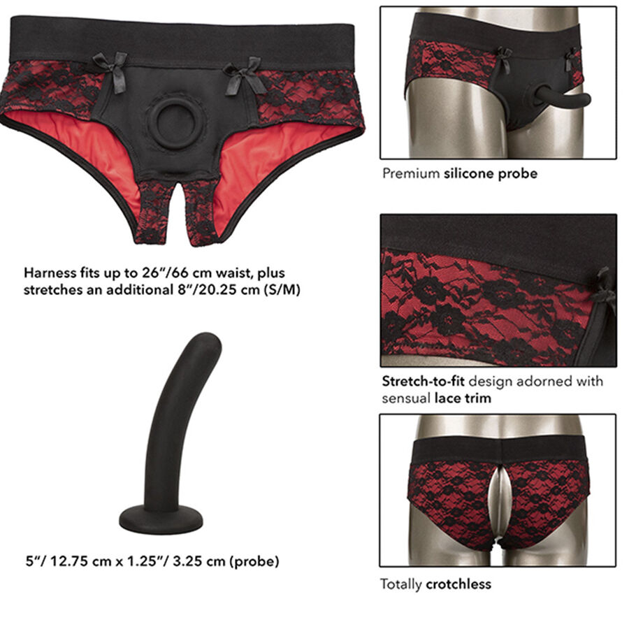 CALEXOTICS - SCANDAL SET DE BRAGUITAS SIN ENTREPIERNAS CON DILDO TALLA S/M - Imagen 7