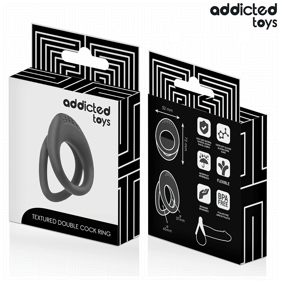 ADDICTED TOYS - ANILLO TEXTURIZADO DOBLE PARA EL PENE - Imagen 6