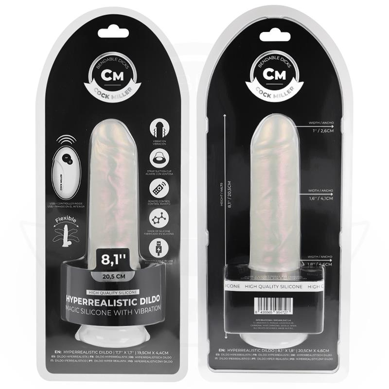 COCK MILLER - DILDO SILICONA 20,5 CM , LUCES Y VIBRACIÓN CON CONTROL REMOTO - Imagen 8