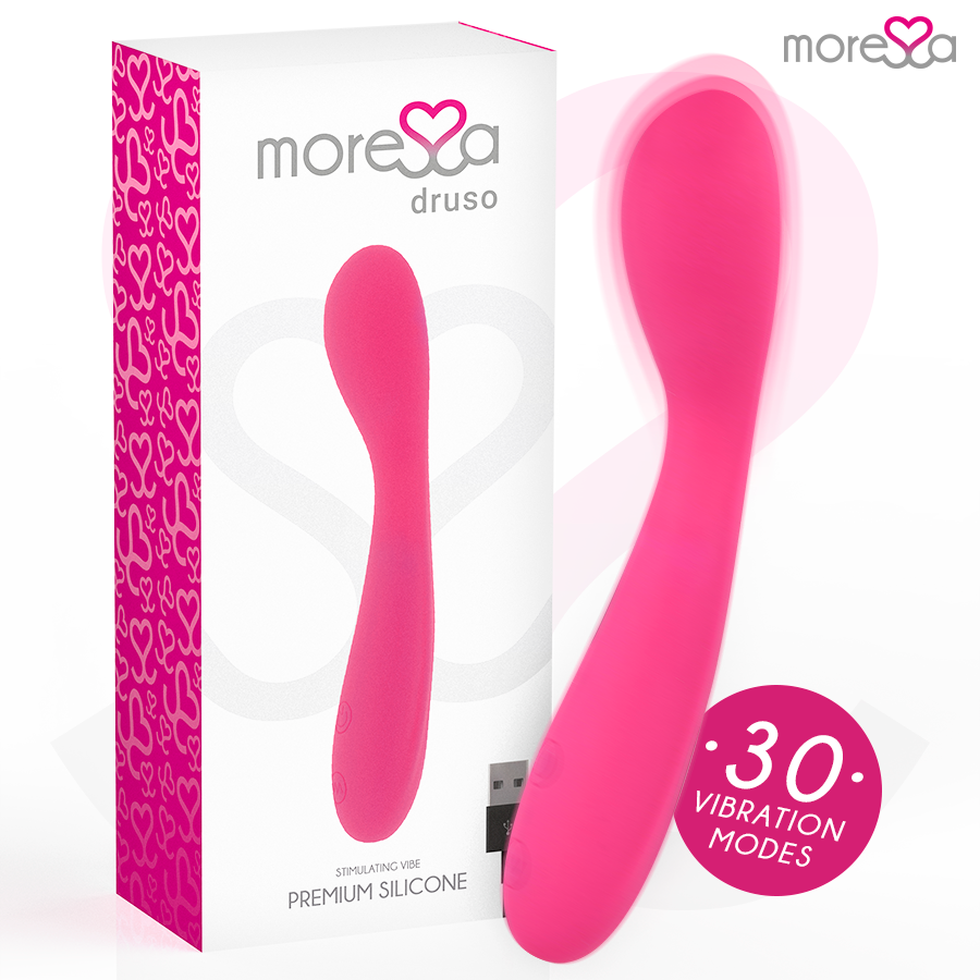 MORESSA - DRUSO MASAJEADOR DUO PUNTO G Y SUERO PELVICO PREMIUM SILICONE RECARGABLE - Imagen 2